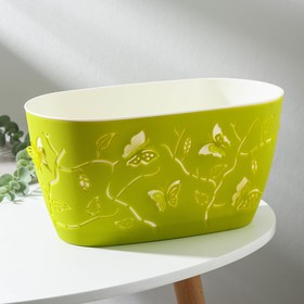 

Кашпо для цветов со вставкой Lucky Friday Butterflies, 4 л, 30×15 см, цвет лиственно-зелёный