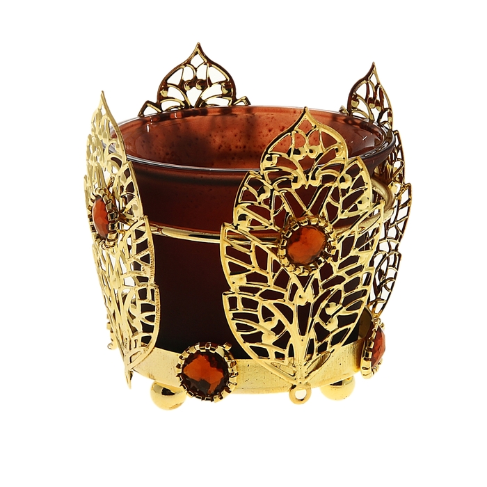 Подсвечник "Листок", цвет кофейный