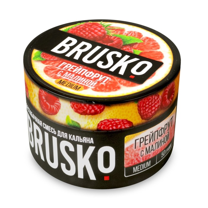 Бестабачная никотиновая смесь для кальяна Brusko Грейпфрут с малиной, 50 г, medium