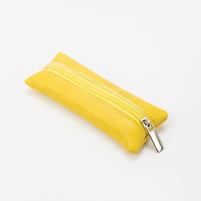 Ключница, длина 14 см, отдел на молнии, цвет желтый