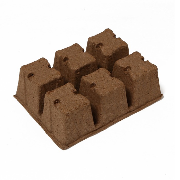 

Торфяная кассета, 6 ячеек по 400 мл., 6 × 6 см., набор 3 шт.