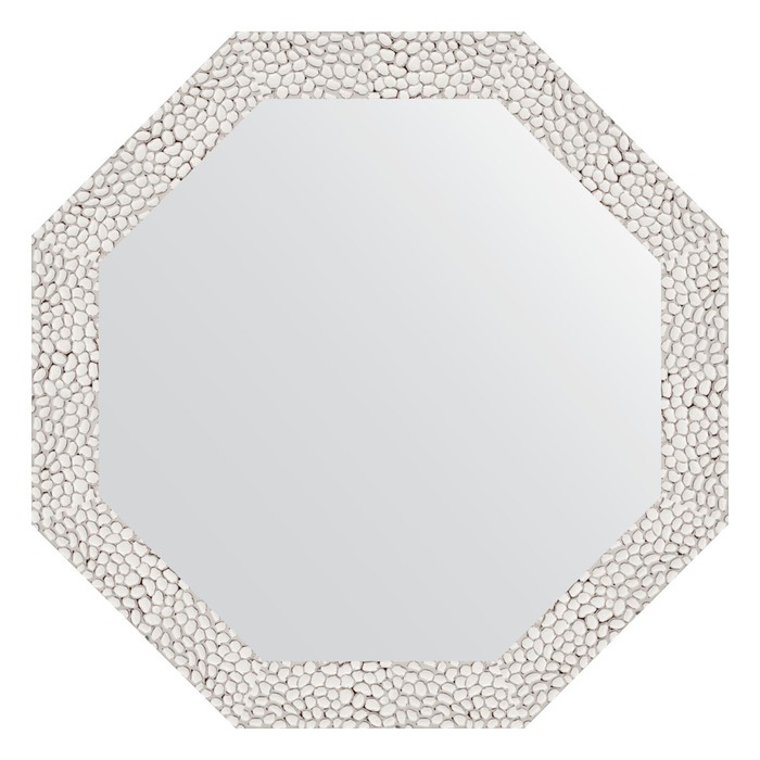 Зеркало в багетной раме, чеканка белая 46 мм, 48,2х48,2 см