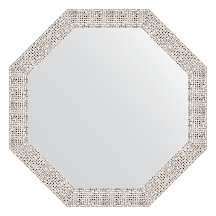 цена Зеркало в багетной раме, мозаика хром 46 мм, 48,2х48,2 см