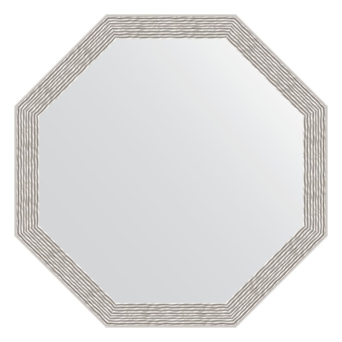 Зеркало в багетной раме, волна алюминий 46 мм, 58,2х58,2 см