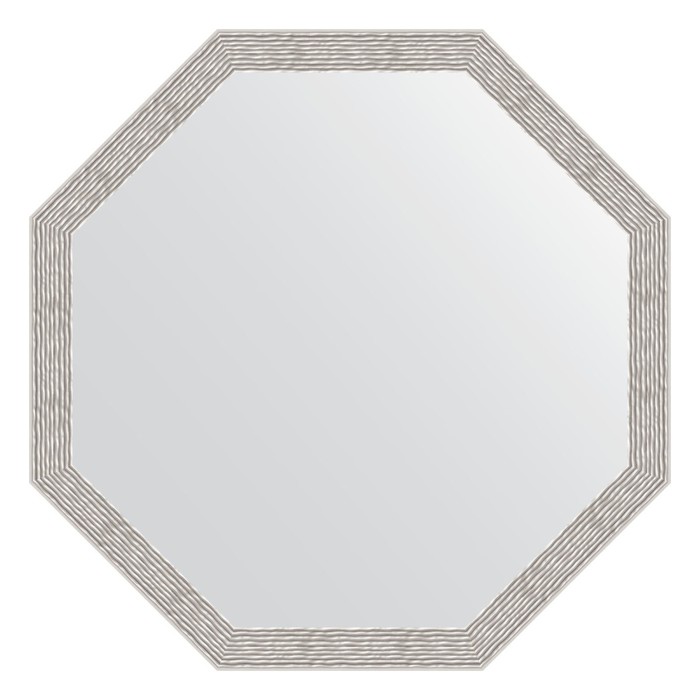Зеркало в багетной раме, волна алюминий 46 мм, 68,2х68,2 см