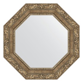 Зеркало в багетной раме, виньетка античная латунь 85 мм, 55,4х55,4 см