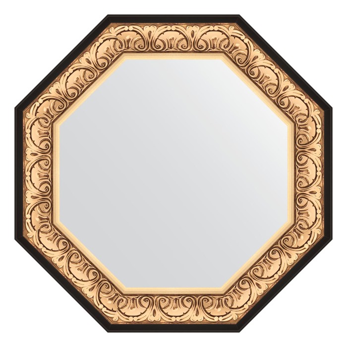 Зеркало в багетной раме, барокко золото 106 мм, 75x75 см