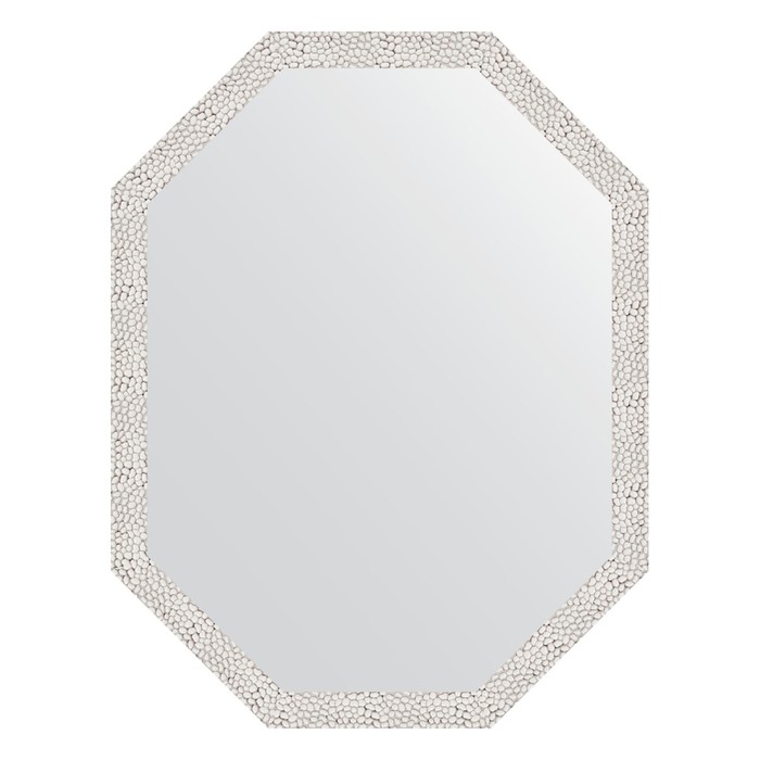 Зеркало в багетной раме, чеканка белая 46 мм, 68x88 см