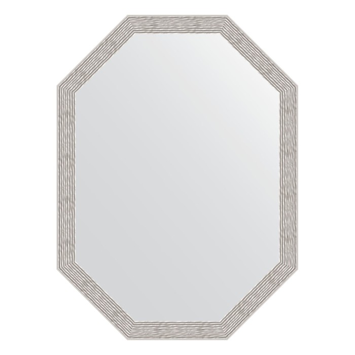 Зеркало в багетной раме, волна алюминий 46 мм, 58x78 см
