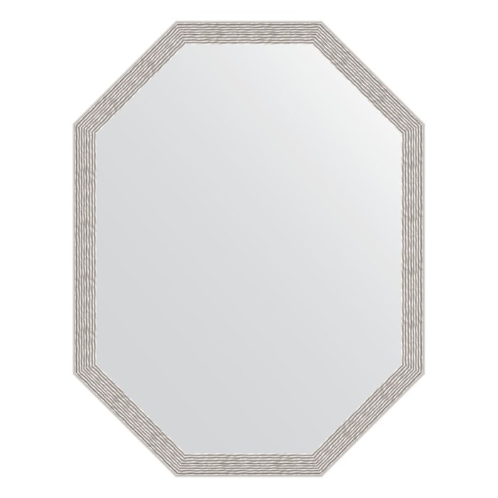 Зеркало в багетной раме, волна алюминий 46 мм, 68x88 см