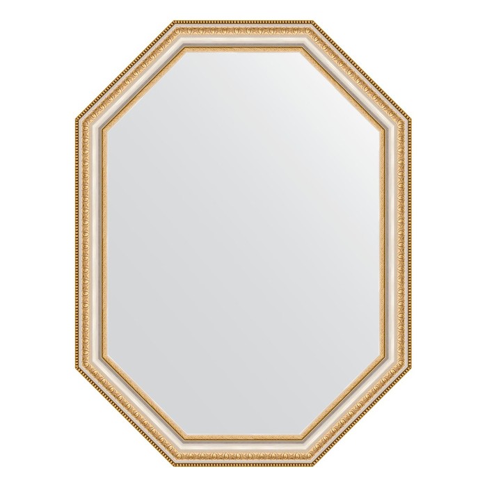 Зеркало в багетной раме, золотые бусы на серебре 60 мм, 61x81 см