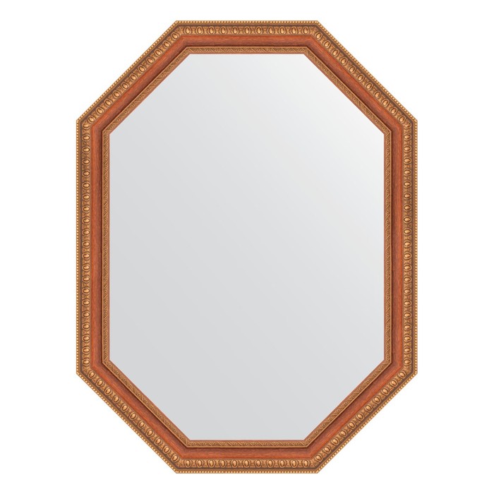Зеркало в багетной раме, бронзовые бусы на дереве 60 мм, 61x81 см