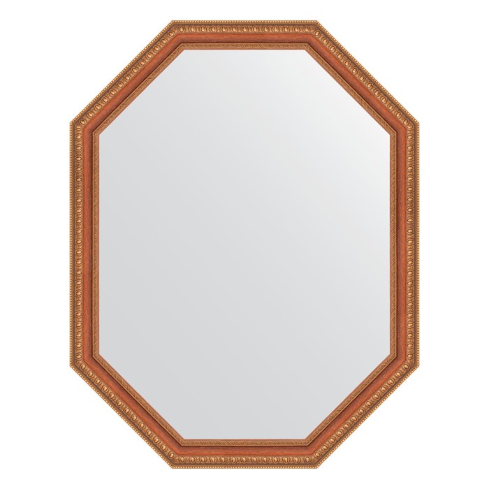 Зеркало в багетной раме, бронзовые бусы на дереве 60 мм, 71x91 см