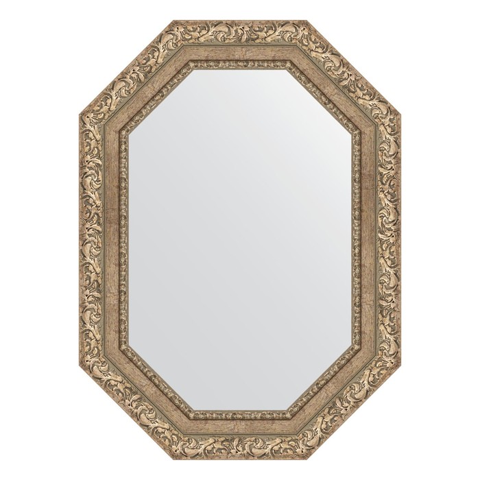 Зеркало в багетной раме, виньетка античное серебро 85 мм, 55x75 см
