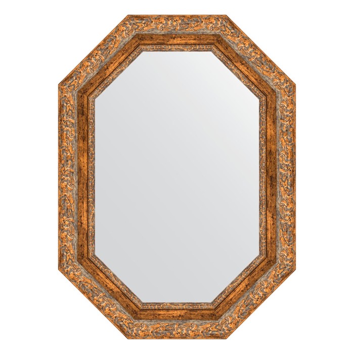 Зеркало в багетной раме, виньетка античная бронза 85 мм, 55x75 см