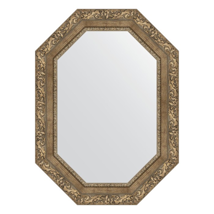Зеркало в багетной раме, виньетка античная латунь 85 мм, 55x75 см