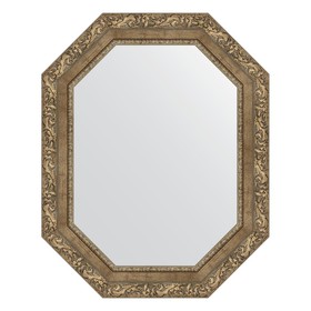 Зеркало в багетной раме, виньетка античная латунь 85 мм, 60x75 см