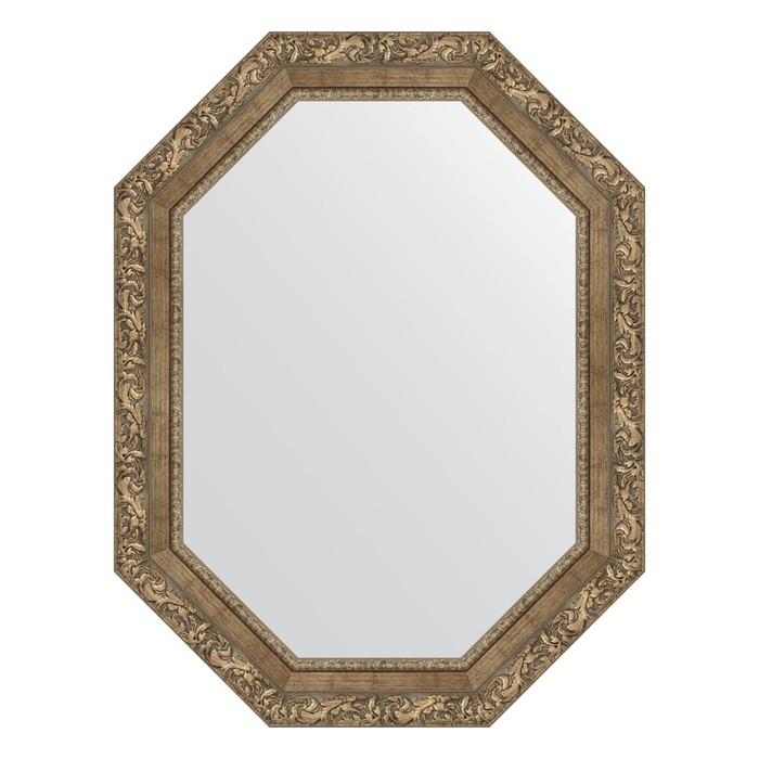 Зеркало в багетной раме, виньетка античная латунь 85 мм, 65x85 см