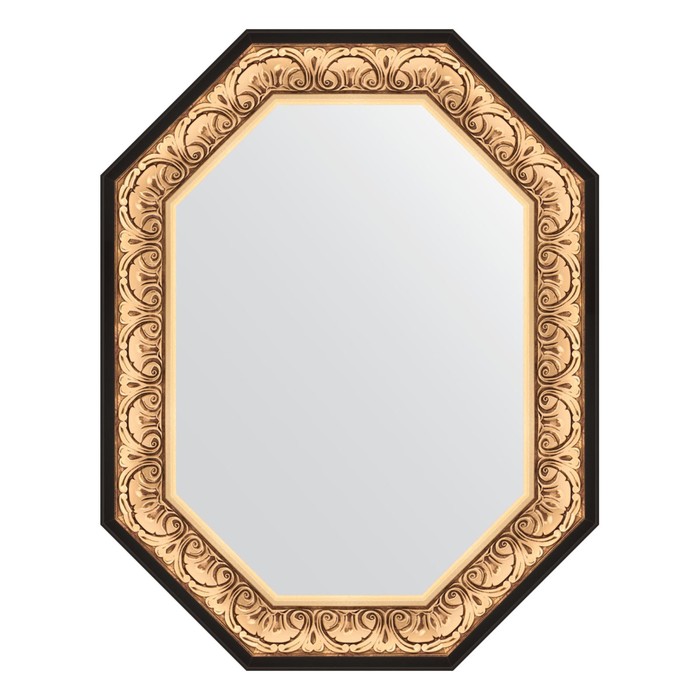 Зеркало в багетной раме, барокко золото 106 мм, 70x90 см