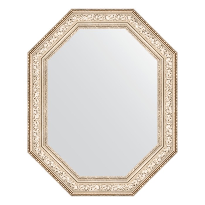 Зеркало в багетной раме, виньетка серебро 109 мм, 65x80 см