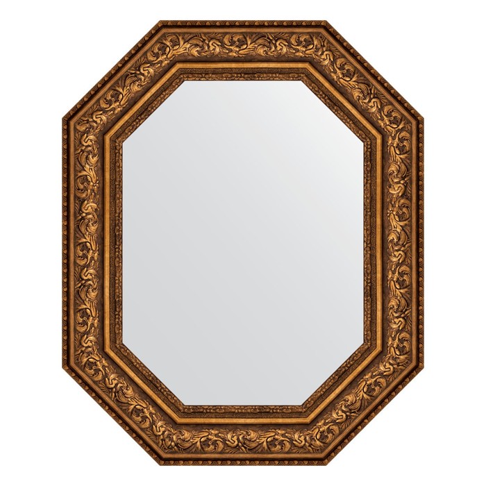 Зеркало в багетной раме, виньетка состаренная бронза 109 мм, 65x80 см