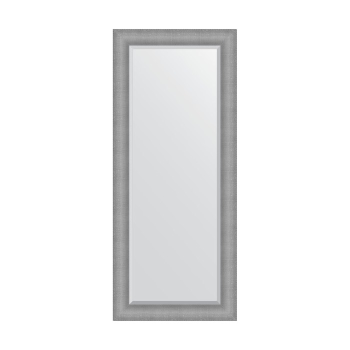 Зеркало с фацетом в багетной раме, серебряная кольчуга 88 мм, 67x157 см зеркало с гравировкой в багетной раме evoform серебряная кольчуга 88 мм 67x157 см