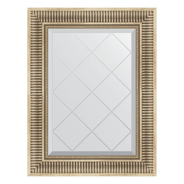 Зеркало с гравировкой в багетной раме, серебряный акведук 93 мм, 57x75 см зеркало с гравировкой в багетной раме серебряный акведук 93 мм 87x87 см
