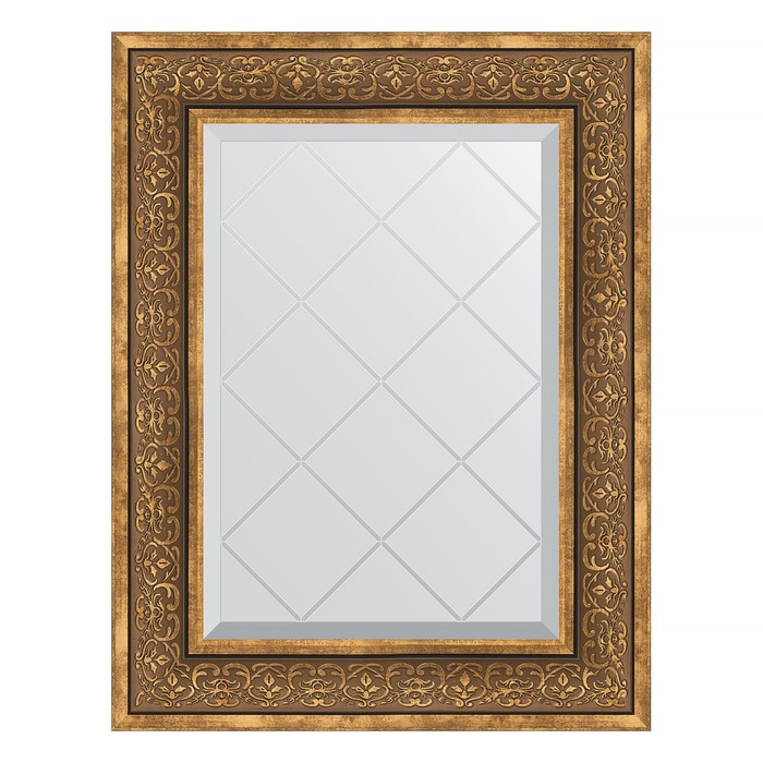 Зеркало с гравировкой в багетной раме, вензель бронзовый 101 мм, 59x76 см зеркало с гравировкой в багетной раме вензель бронзовый 101 мм 89x89 см