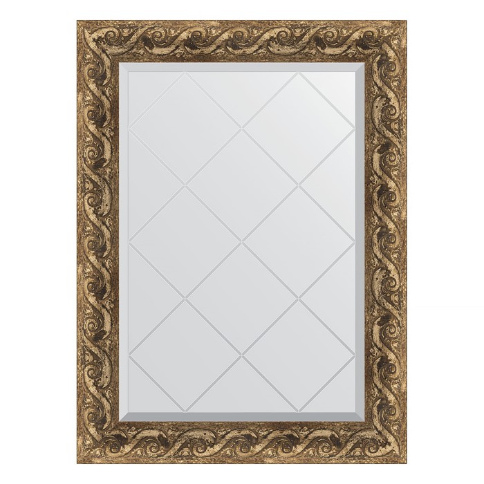 Зеркало с гравировкой в багетной раме, фреска 84 мм, 66x88 см зеркало с гравировкой в багетной раме фреска 84 мм 76x130 см