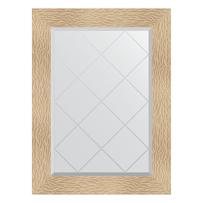 Зеркало с гравировкой в багетной раме, золотые дюны 90 мм, 66x89 см зеркало с гравировкой в багетной раме золотые дюны 90 мм 86x86 см