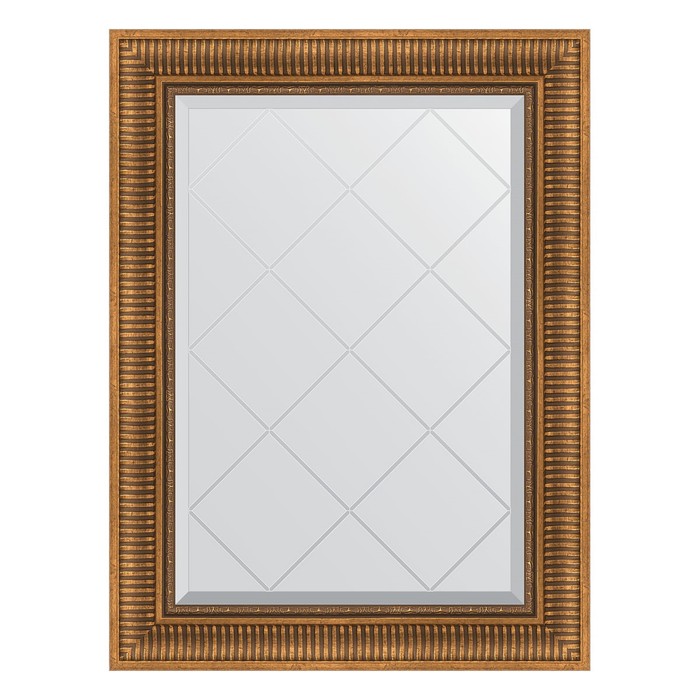 Зеркало с гравировкой в багетной раме, бронзовый акведук 93 мм, 67x90 см