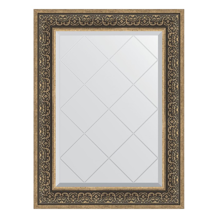 Зеркало с гравировкой в багетной раме, вензель серебряный 101 мм, 69x91 см зеркало с гравировкой в багетной раме вензель серебряный 101 мм 89x89 см