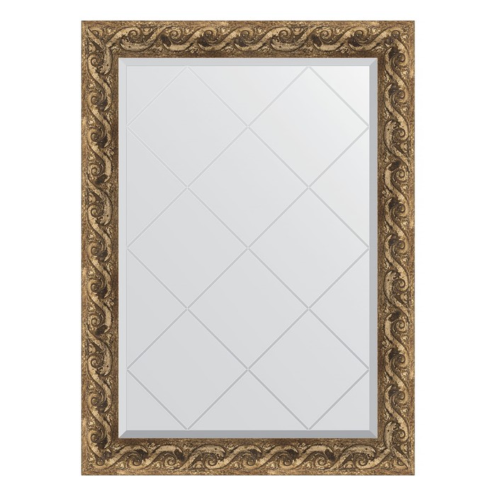 Зеркало с гравировкой в багетной раме, фреска 84 мм, 76x103 см зеркало с гравировкой в багетной раме фреска 84 мм 66x155 см