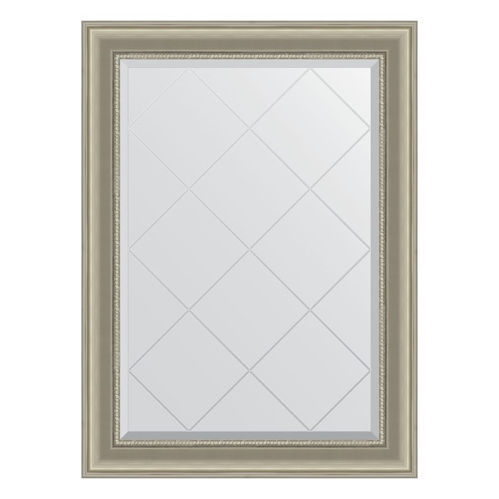 Зеркало с гравировкой в багетной раме, хамелеон 88 мм, 76x104 см