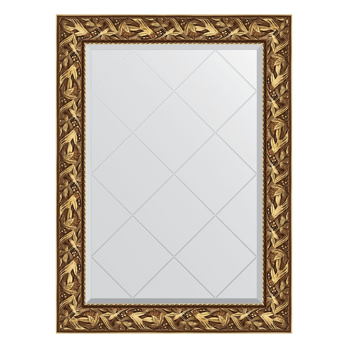 Зеркало с гравировкой в багетной раме, византия золото 99 мм, 79x106 см зеркало с гравировкой в багетной раме византия бронза 99 мм 79x106 см