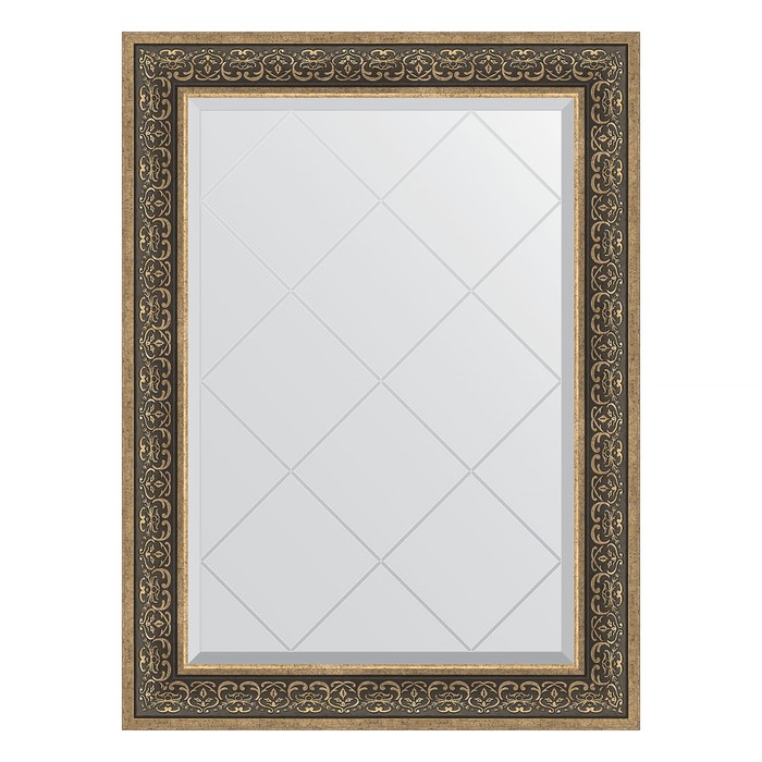 Зеркало с гравировкой в багетной раме, вензель серебряный 101 мм, 79x106 см зеркало с гравировкой в багетной раме вензель бронзовый 101 мм 79x106 см