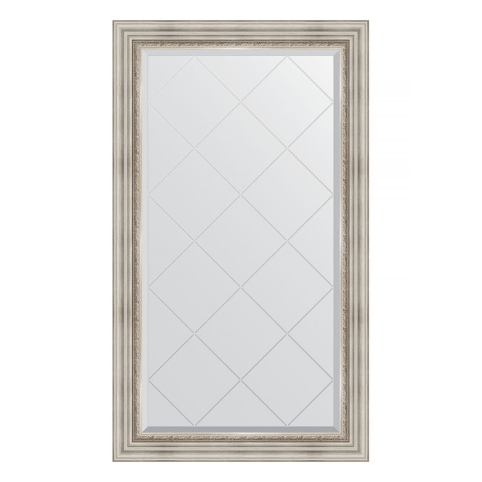 Зеркало с гравировкой в багетной раме, римское серебро 88 мм, 76x131 см зеркало с гравировкой в багетной раме римское серебро 88 мм 76x131 см