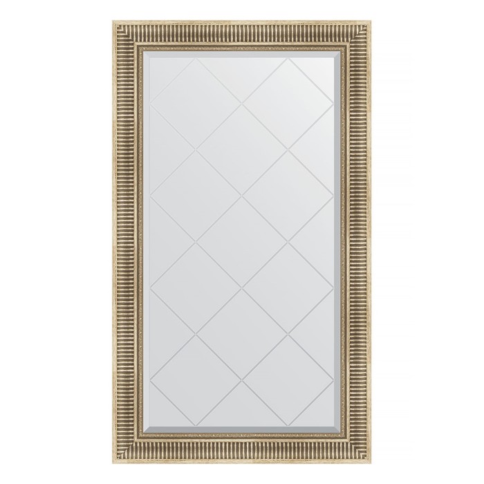 Зеркало с гравировкой в багетной раме, серебряный акведук 93 мм, 77x132 см зеркало с гравировкой в багетной раме серебряный акведук 93 мм 132x187 см