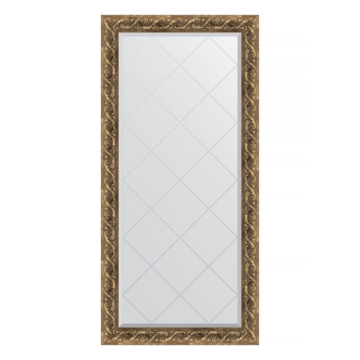 Зеркало с гравировкой в багетной раме, фреска 84 мм, 76x158 см зеркало с гравировкой в багетной раме фреска 84 мм 66x155 см