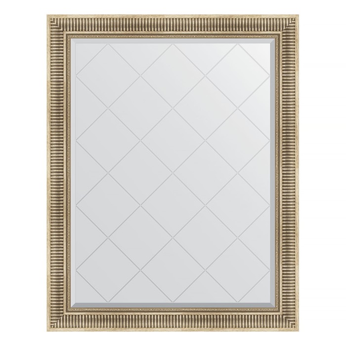 Зеркало с гравировкой в багетной раме, серебряный акведук 93 мм, 97x122 см зеркало с гравировкой в багетной раме серебряный акведук 93 мм 67x157 см