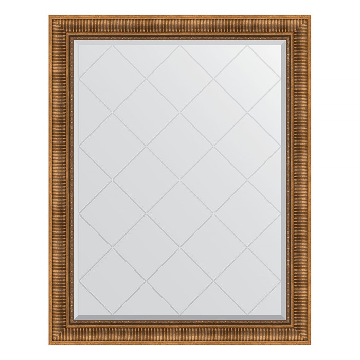 Зеркало с гравировкой в багетной раме, бронзовый акведук 93 мм, 97x122 см 25427