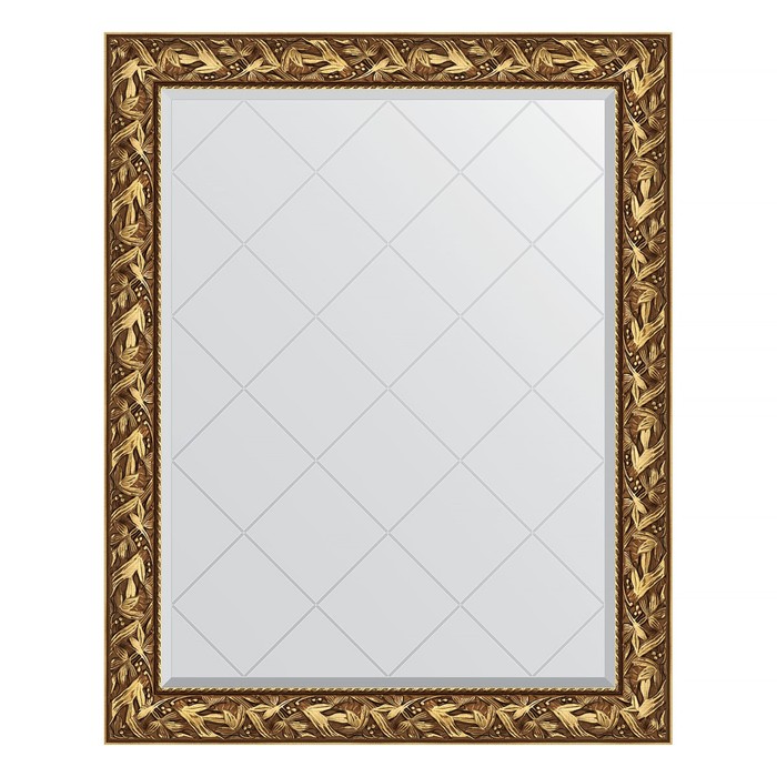 Зеркало с гравировкой в багетной раме, византия золото 99 мм, 99x124 см