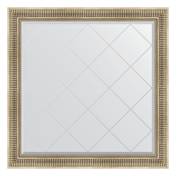 Зеркало с гравировкой в багетной раме, серебряный акведук 93 мм, 107x107 см зеркало с гравировкой в багетной раме серебряный акведук 93 мм 67x157 см