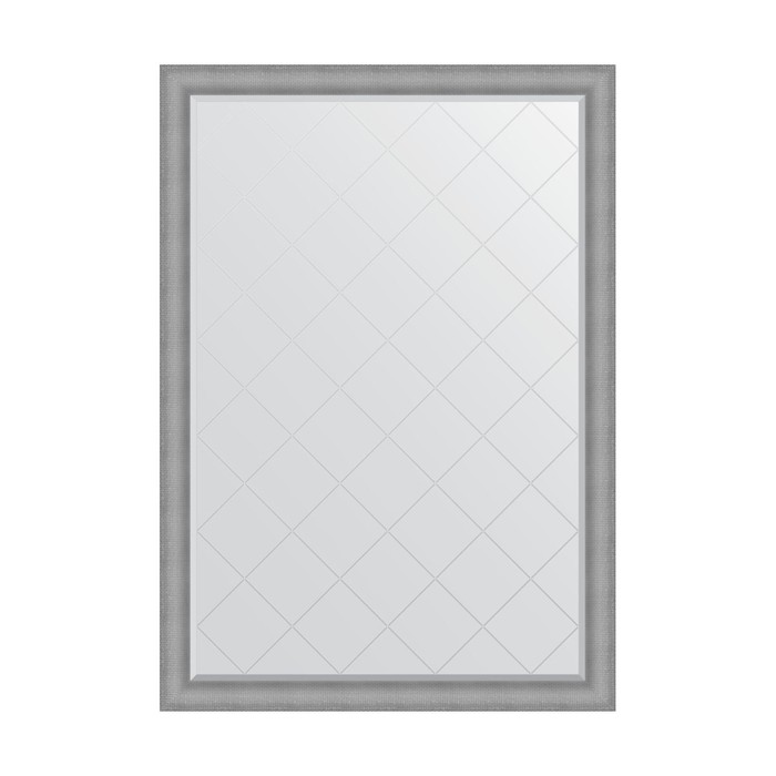 Зеркало с гравировкой в багетной раме, серебряная кольчуга 88 мм, 132x187 см зеркало с гравировкой в багетной раме evoform серебряная кольчуга 88 мм 132x187 см