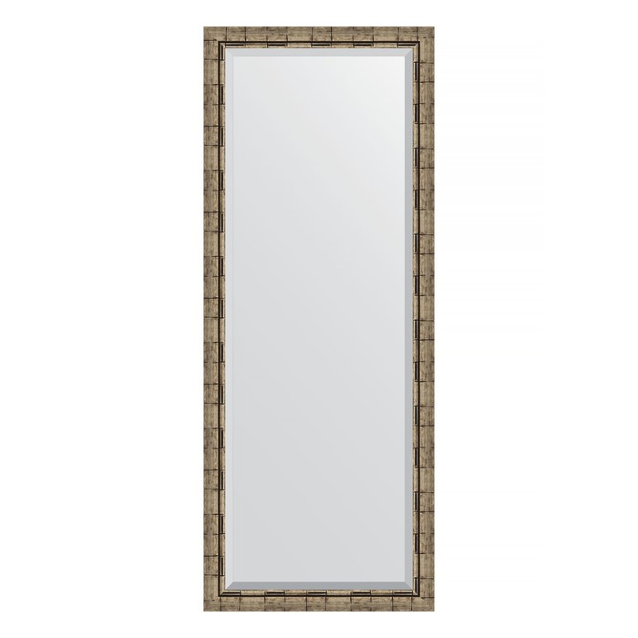 Зеркало напольное с фацетом в багетной раме, серебряный бамбук 73 мм, 78x198 см
