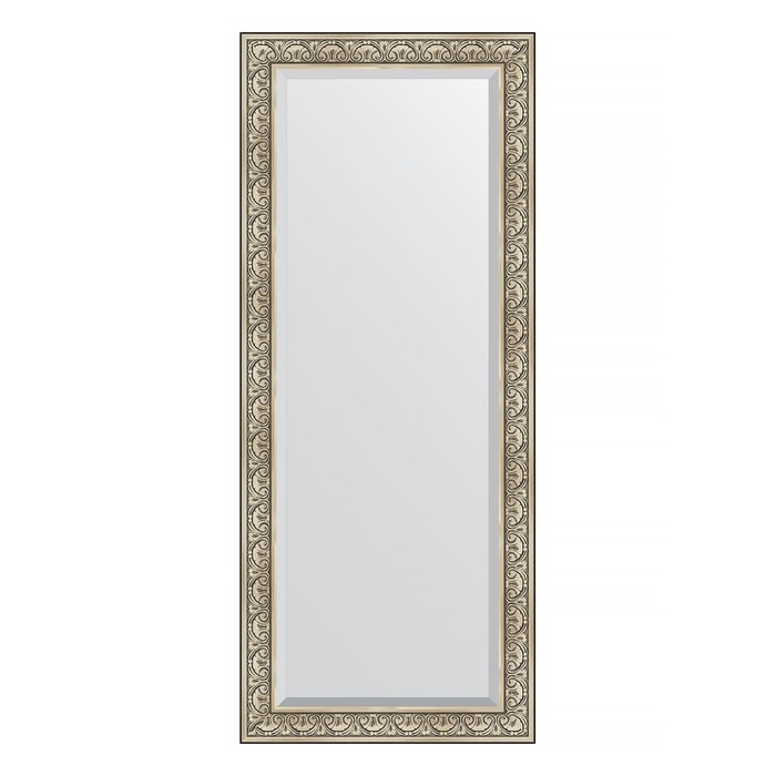 Зеркало напольное с фацетом в багетной раме, барокко серебро 106 мм, 85x205 см 36847