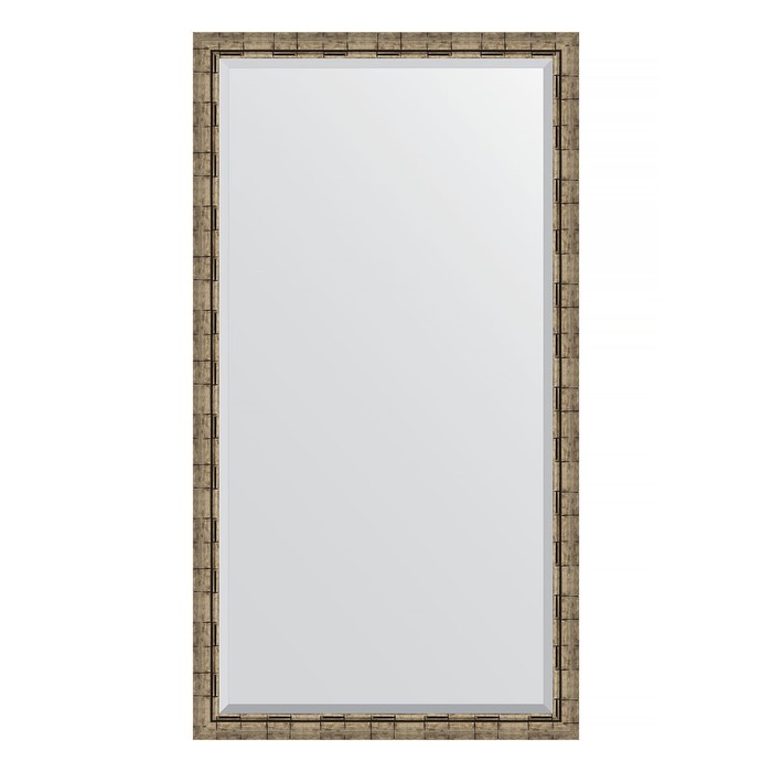 Зеркало напольное с фацетом в багетной раме, серебряный бамбук 73 мм, 108x198 см