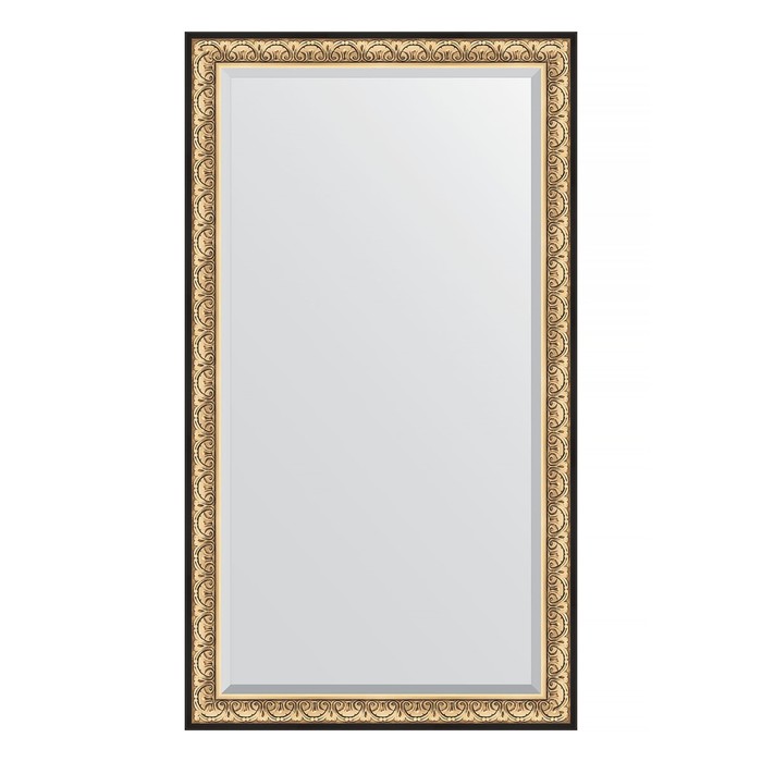 Зеркало напольное с фацетом в багетной раме, барокко золото 106 мм, 115x205 см 40410