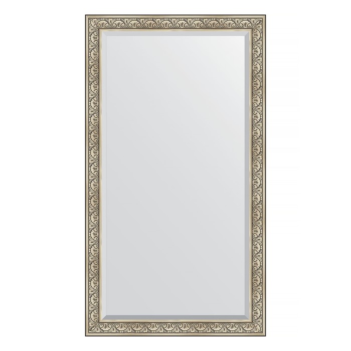 Зеркало напольное с фацетом в багетной раме, барокко серебро 106 мм, 115x205 см зеркало напольное с фацетом в багетной раме барокко серебро 106 мм 85x205 см