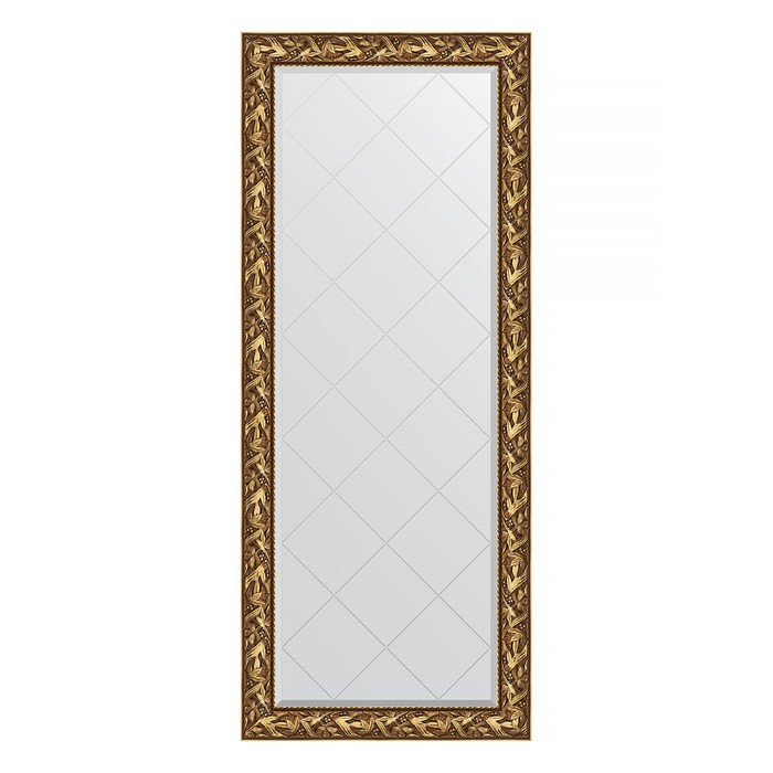 Зеркало напольное с гравировкой в багетной раме, византия золото 99 мм, 84x203 см